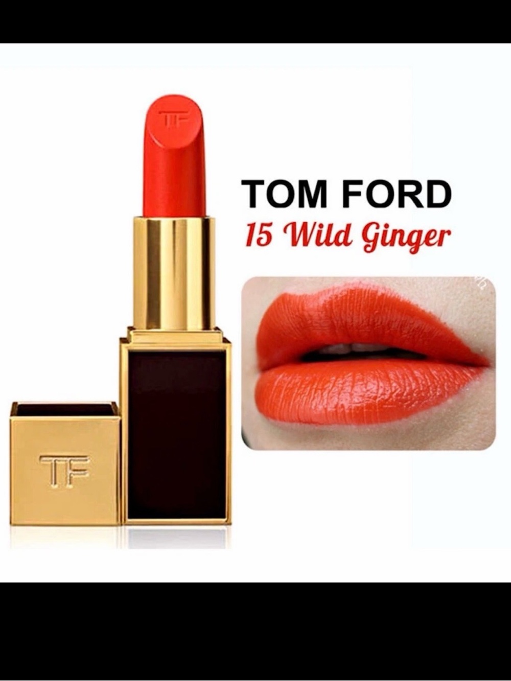 Tom Ford Lip Color #15 WILD GINGER Matte SATIN FINISH RED Lipstick Gloss lauder